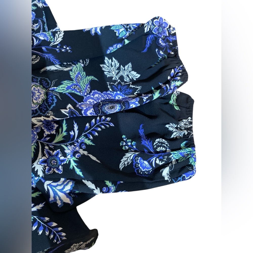 Lane Bryant Black Floral Notched Neck Women's Button-Up Blouse- Size 20 or 2X - Picture 7 of 11